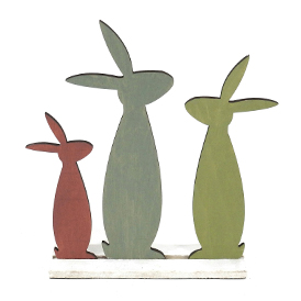 Spring bunny family wooden table decor