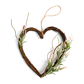 Heart shape with artifical flowers