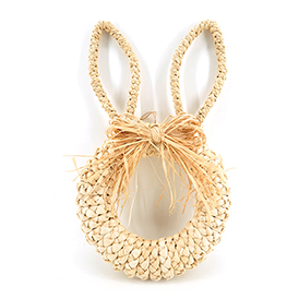 Corn husk natural material bunny ornament