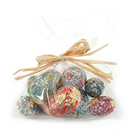 Printed fabric easter eggs in PP bag