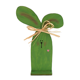 Easter chubby green bunny wooden table decor