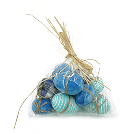 Blue colour easter eggs pack in PP bag