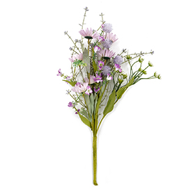 Purple floral artifical flowers bush