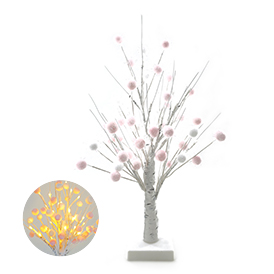 Spring colorful pom poms tree light arrangement