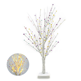 Spring colorful heart tree light arrangement