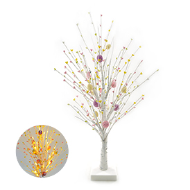 Spring colorful hearts and eggs tree light arrangement