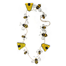 Spring bee and honeycomb garland