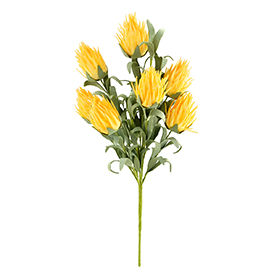 Yellow thistle artifical flowers bush