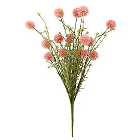 Orange pom poms artifical flower bush