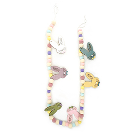 Spring bunny and pom pom garland
