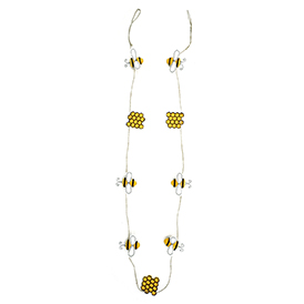 Yellow spring bee and honeycomb garland