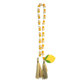Yellow beads and tassels garland