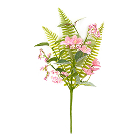 Pink daisy berry fern mix pick