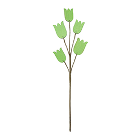 Green wooden tulip pick