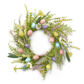 Easter egg and wild flower twig wreath
