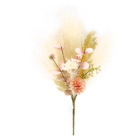 Artificial pink flowers and pampas combination