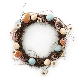 Easter egg and twig wreath
