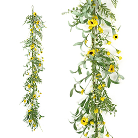 Spring yellow floral garland