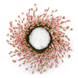 Spring winter jasmine and twig wreath