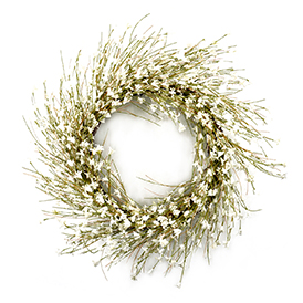Spring winter jasmine wreath white