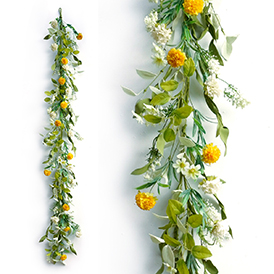 Floral yellow and white flowers garland