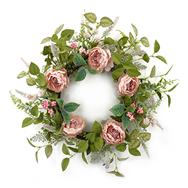 Spring peony twig wreath