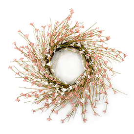 Spring winter jasmine wreath pink