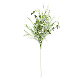 Faux leaves and blossom stem