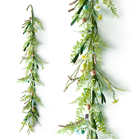Spring floral and eggs garland