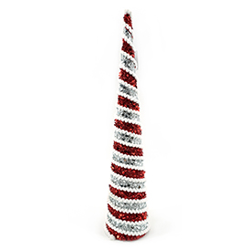 Glitter red silver christmas tree decoration