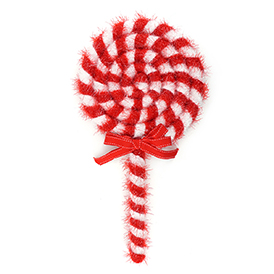 Red and white spiral lollipop decorations