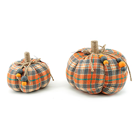 Orange gray gingham pumpkin