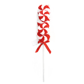 Red and white spiral lollipop stem