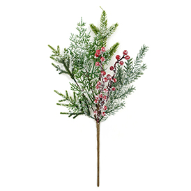 Snow red pine leaf pick