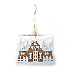 Fence brown house pendant