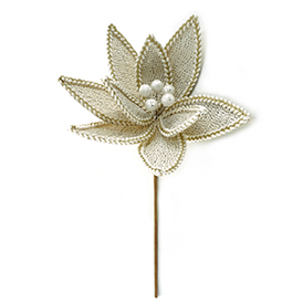 Gold thread flower pick