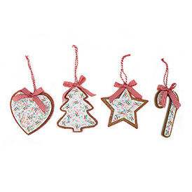 Biscuit hanging ornament set of 4
