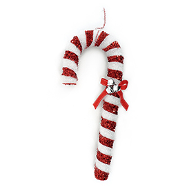 Red sequin sugar cane hanging decoration