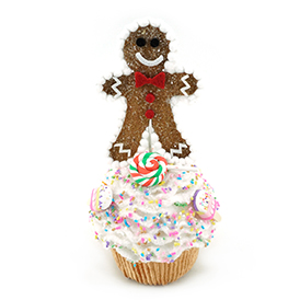 Gingerbread figures cupcake decorations