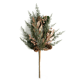 Golden leaf pine cone pick