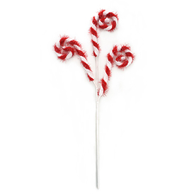Red white curly spiral spray
