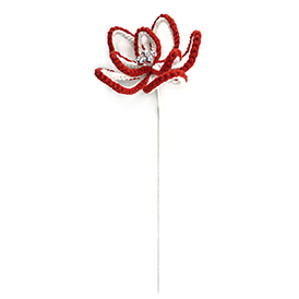 Woollen silver bells christmas flower