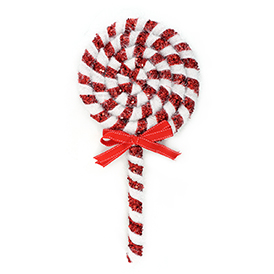 Red gleaming lollipop decoration