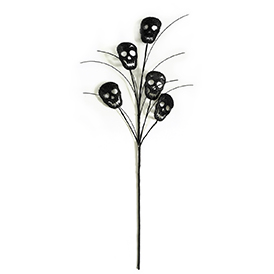 Black plush skull spray