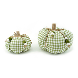 Green gingham pumpkin