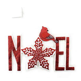 Red snowflake bird pendant