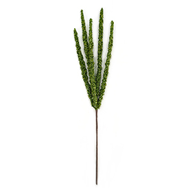 Green artificial glitter branch pick