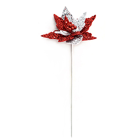 Glitter artificial christmas flower