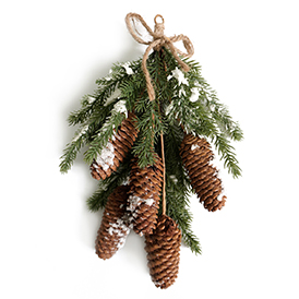 Snow pine cone home deco