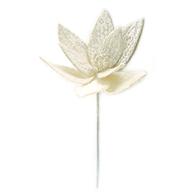 White gauze flower pick